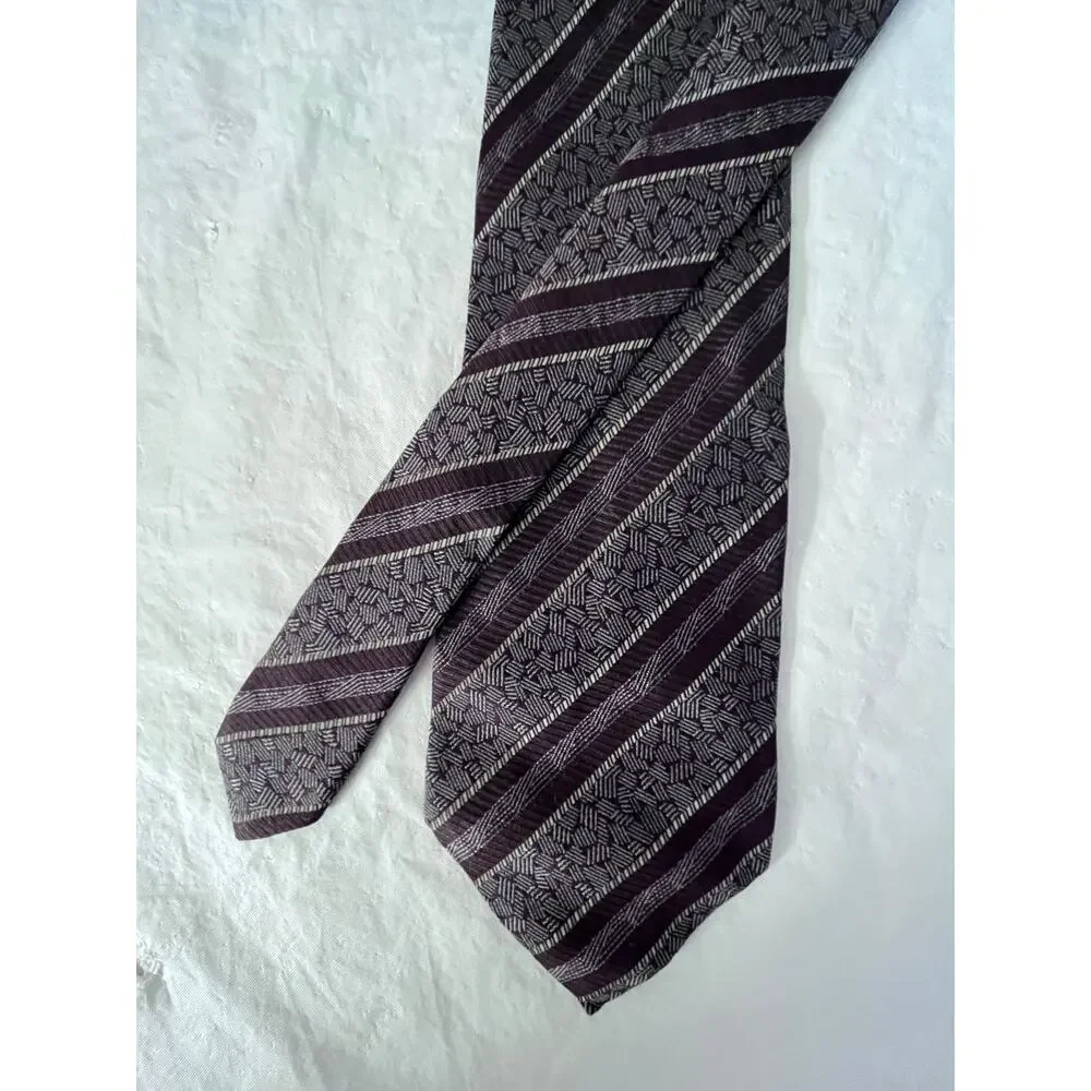 Lot of 5 Vintage Calvin Klein Silk Ties Necktie -Brown Black Geometric